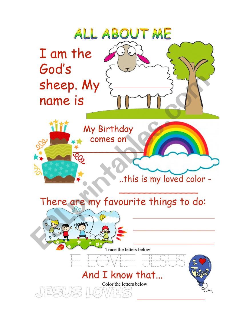 All about me worksheet