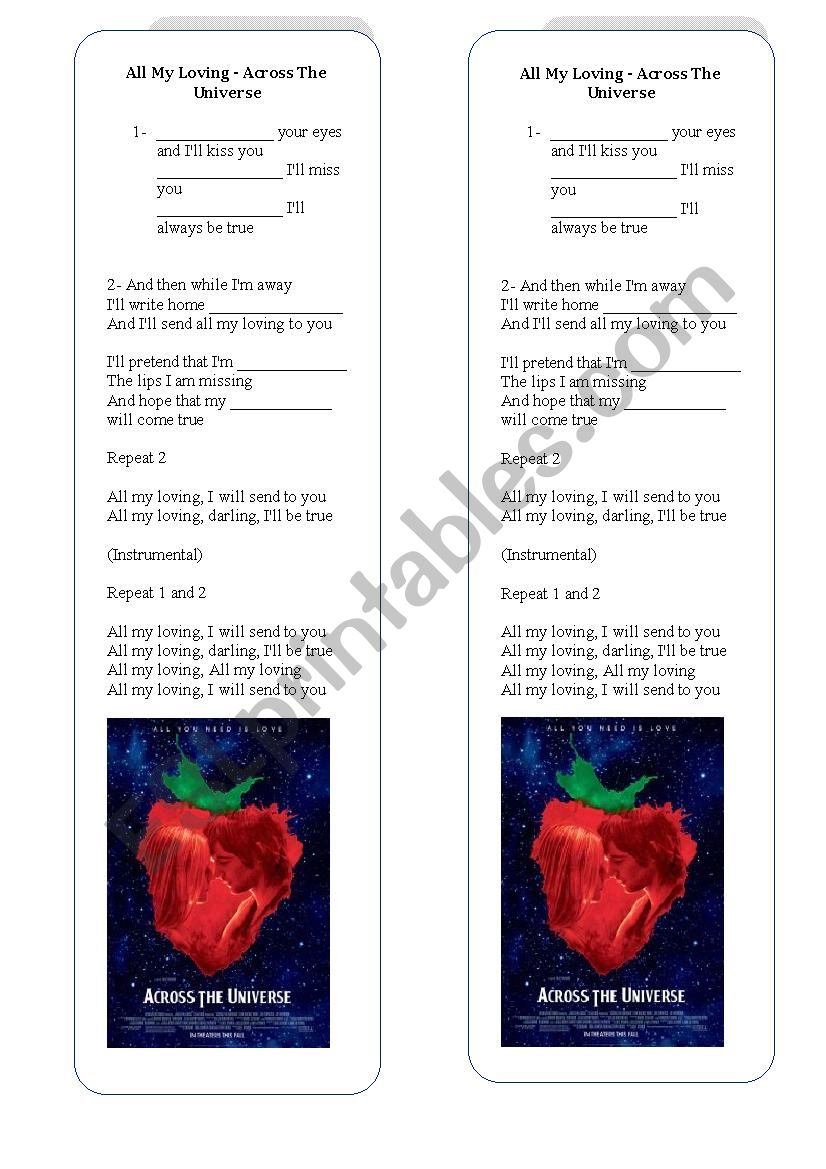 Song Future simple worksheet