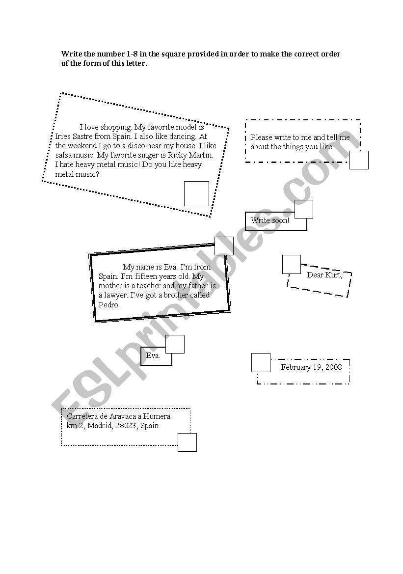 English Worksheets Letter