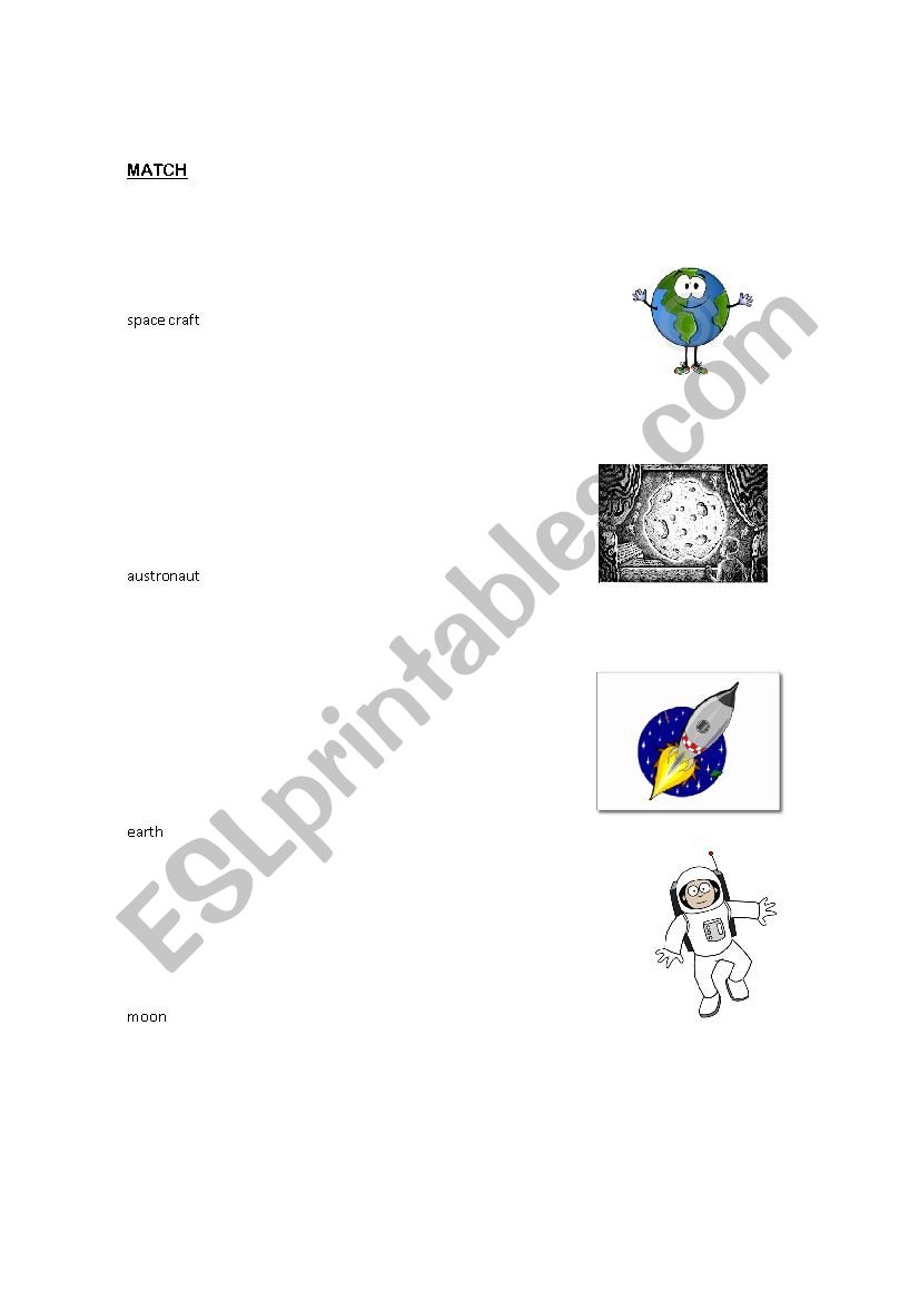 space activity worksheet