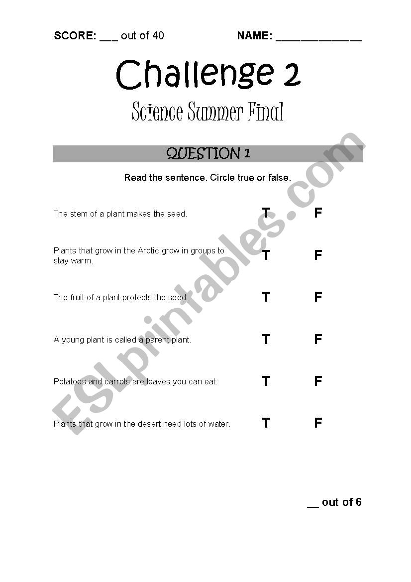 Science A Closer Look Unit A FINAL exam