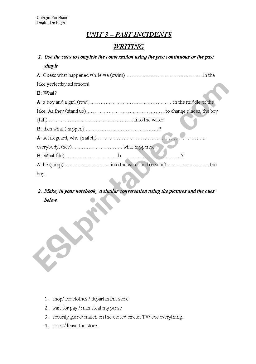 Past Simple-continuous worksheet