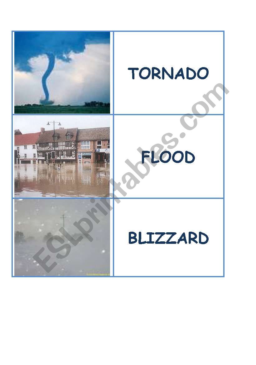 natural disasters worksheet