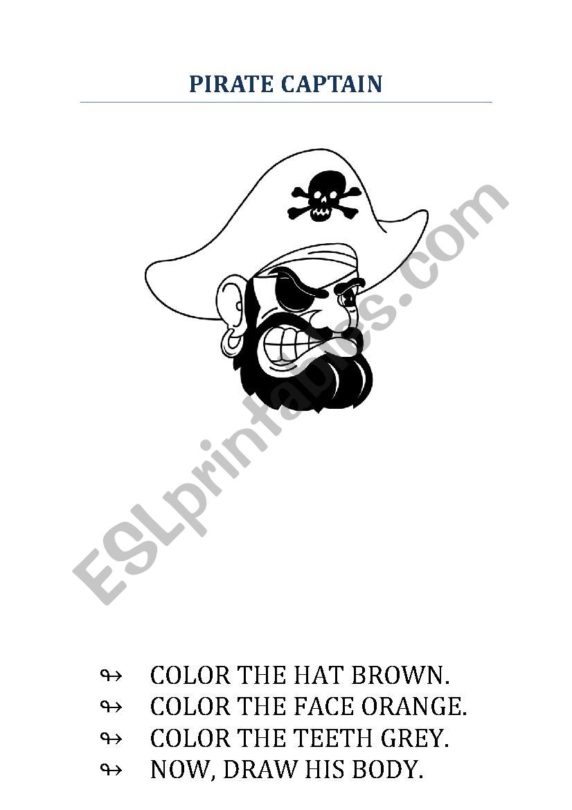 Pirate Captain worksheet