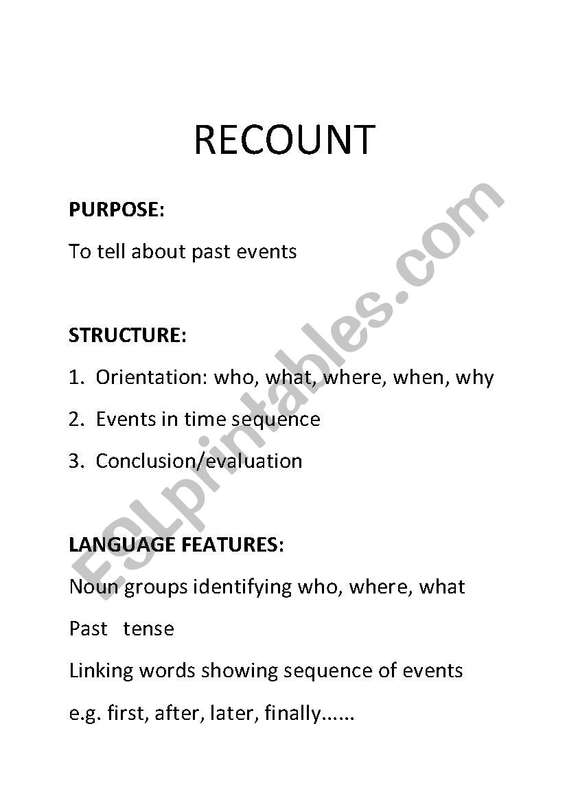Recount worksheet