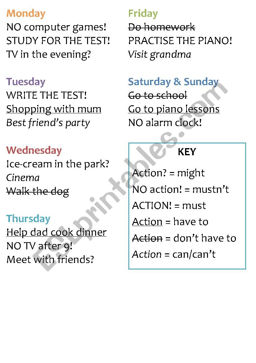 Modal verbs practice worksheet