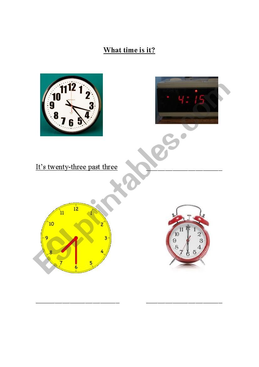 What time is it? worksheet