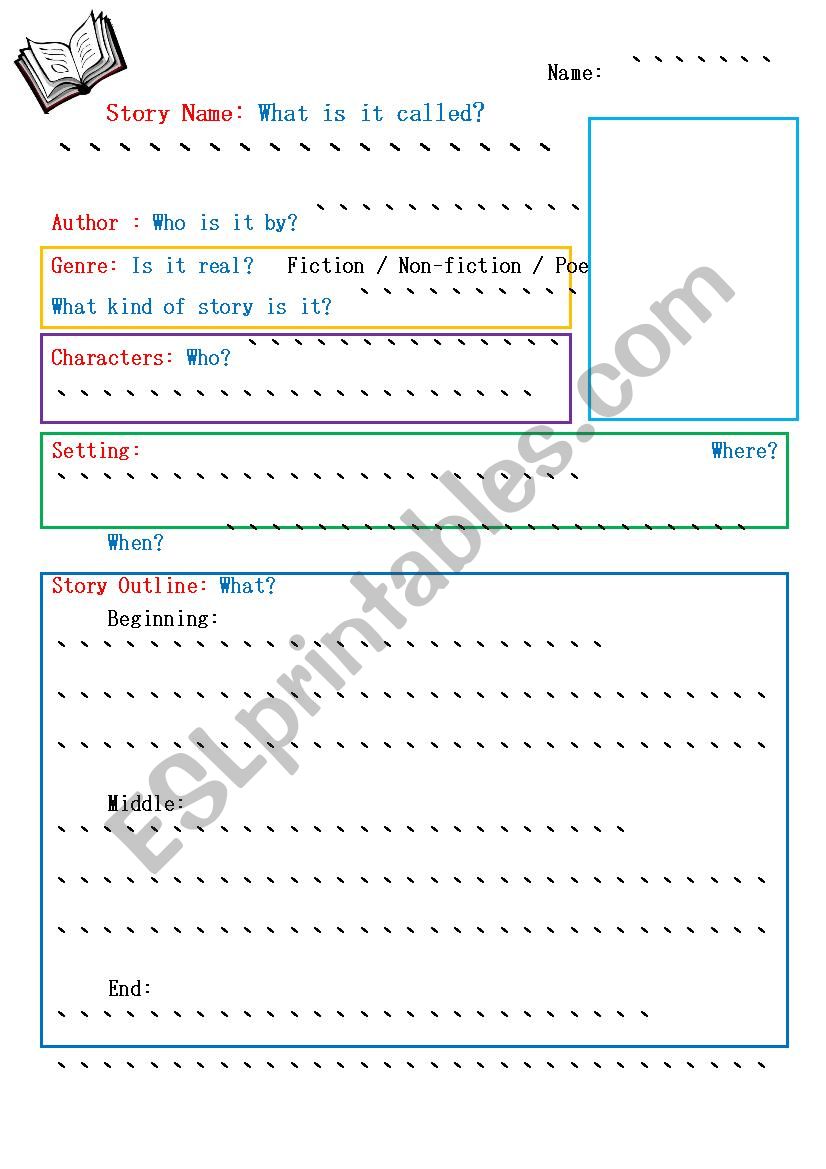 Book Report / Story Organizer worksheet