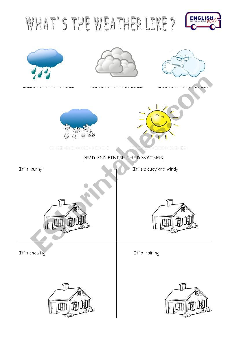 What´s the weather like? - ESL worksheet by Vale Alzamendi