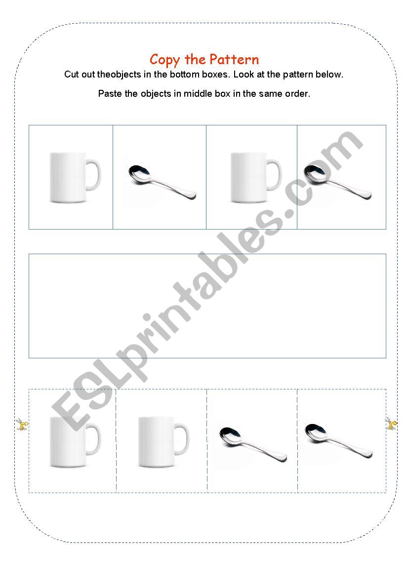 Copy the pattern. worksheet