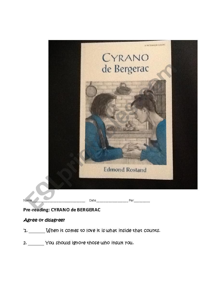 Cyrano de Bergerac Play for ESOL ACT I