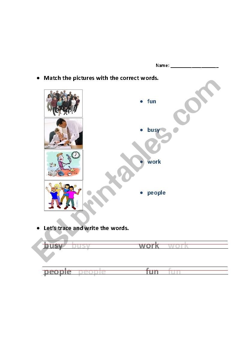 words practice worksheet