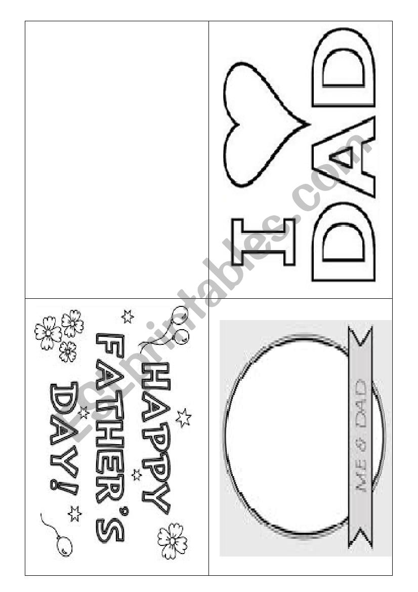 Father´s Day Card - Esl Worksheet By P.s.rocha