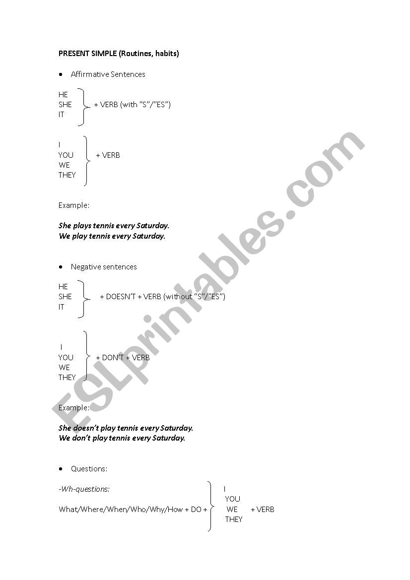 Structures worksheet