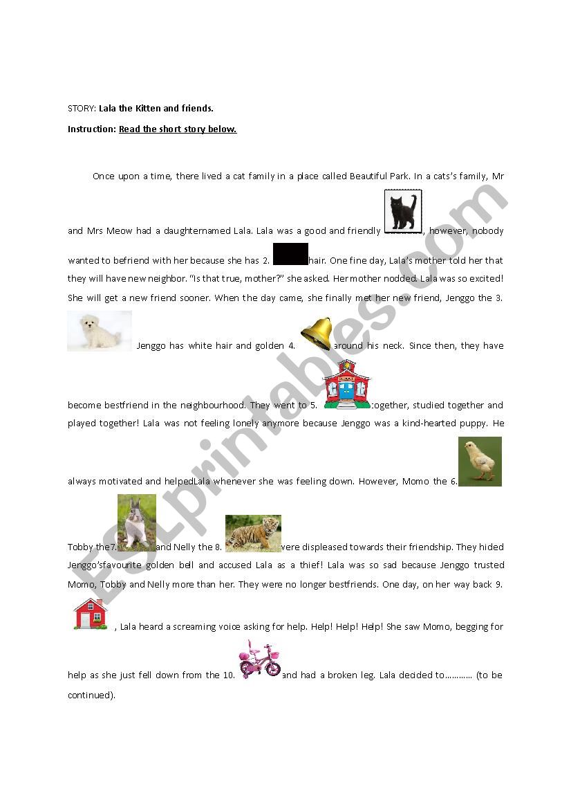 The story worksheet