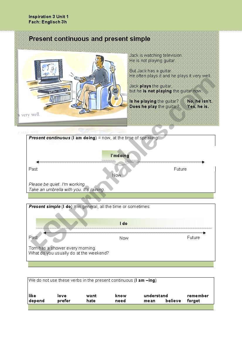 Present simple / present continuous