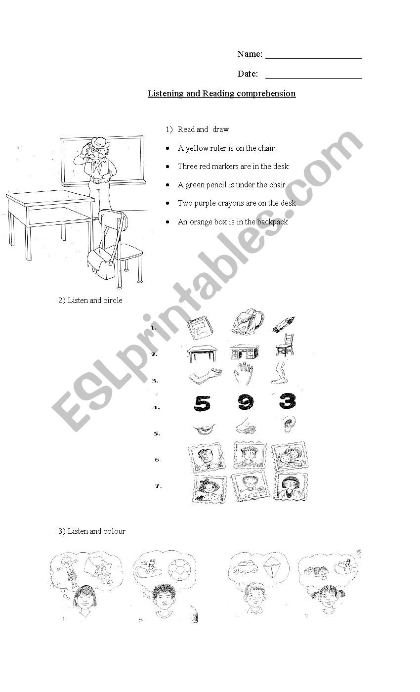 In the classroom worksheet