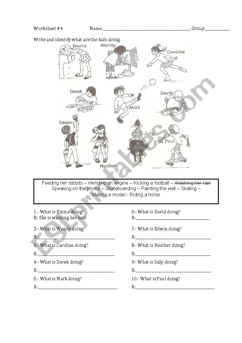 ING EXERCISES worksheet
