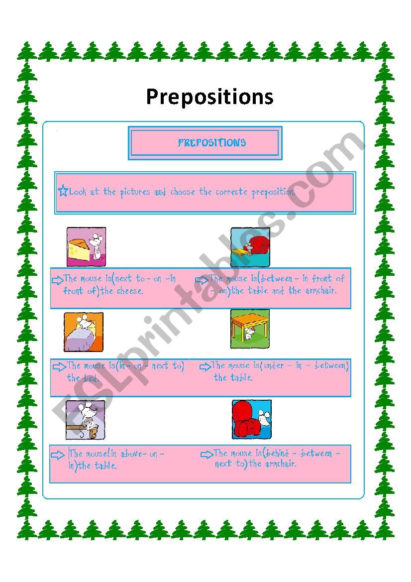 Prepositions worksheet