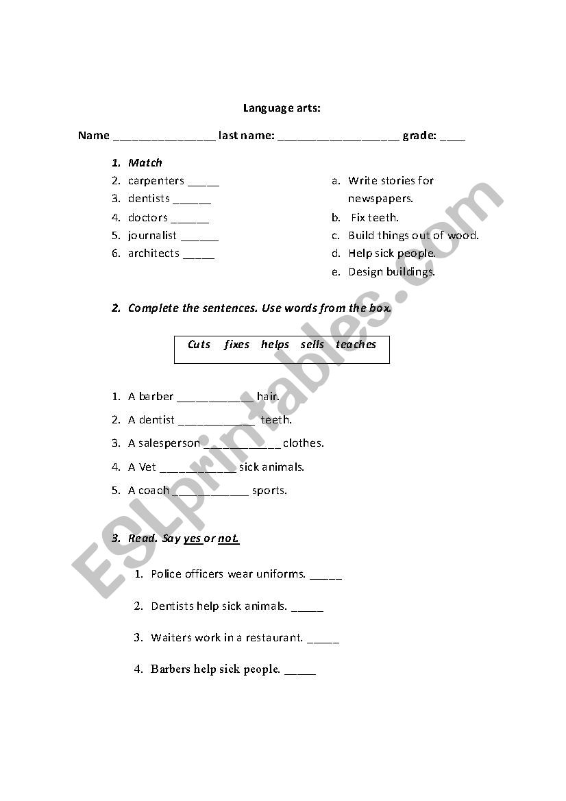 level 3 worksheet