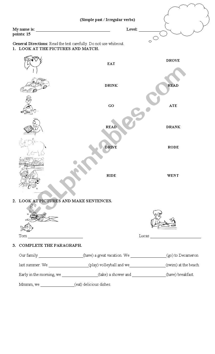 simple past worksheet