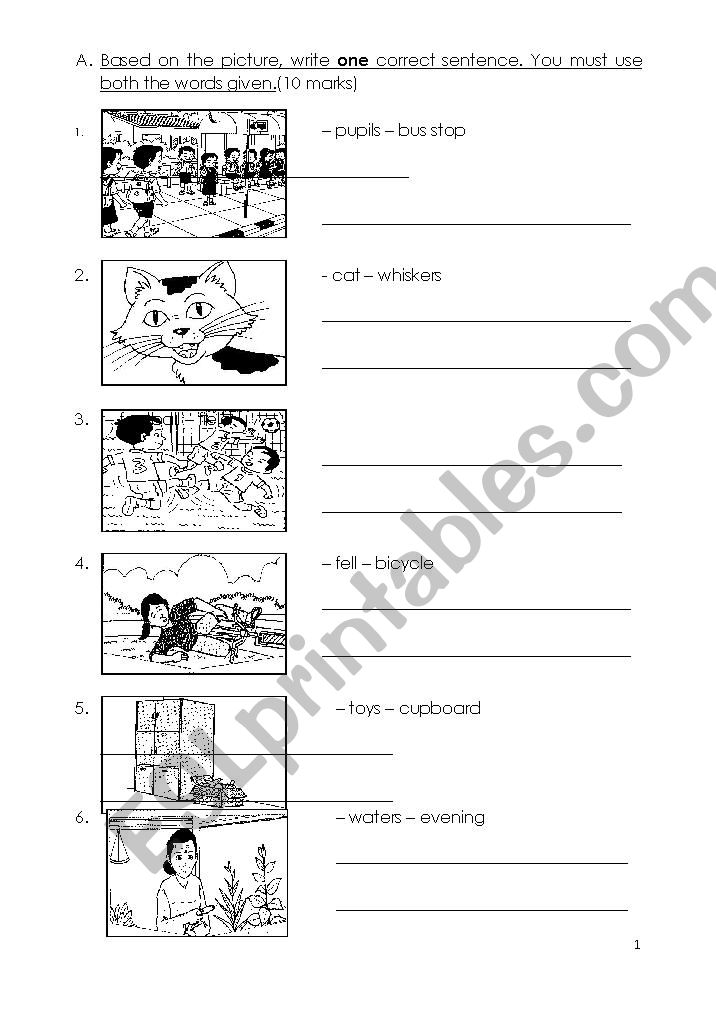 Comprehension questions worksheet