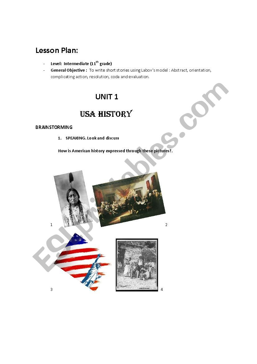 USA HISTORY worksheet