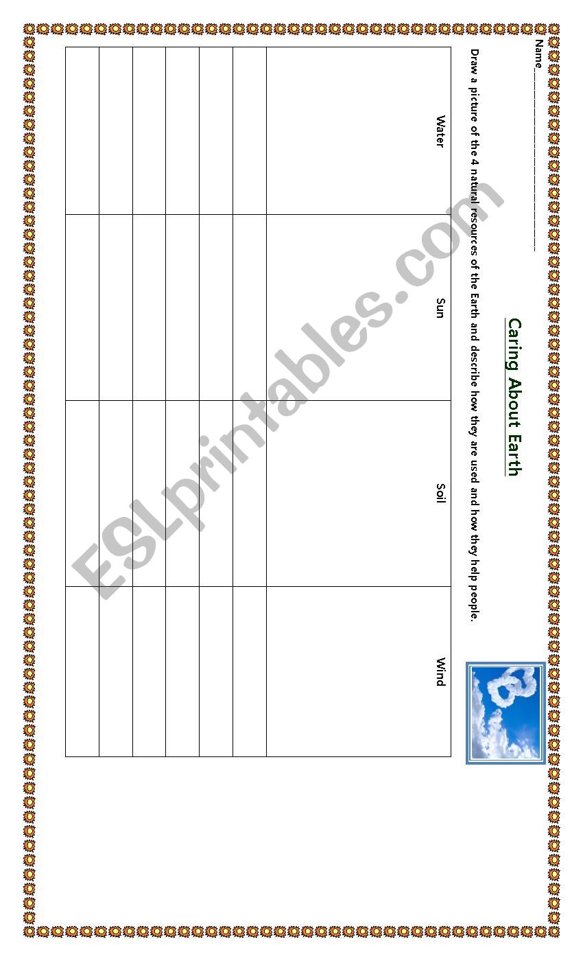 Caring about the Earth worksheet