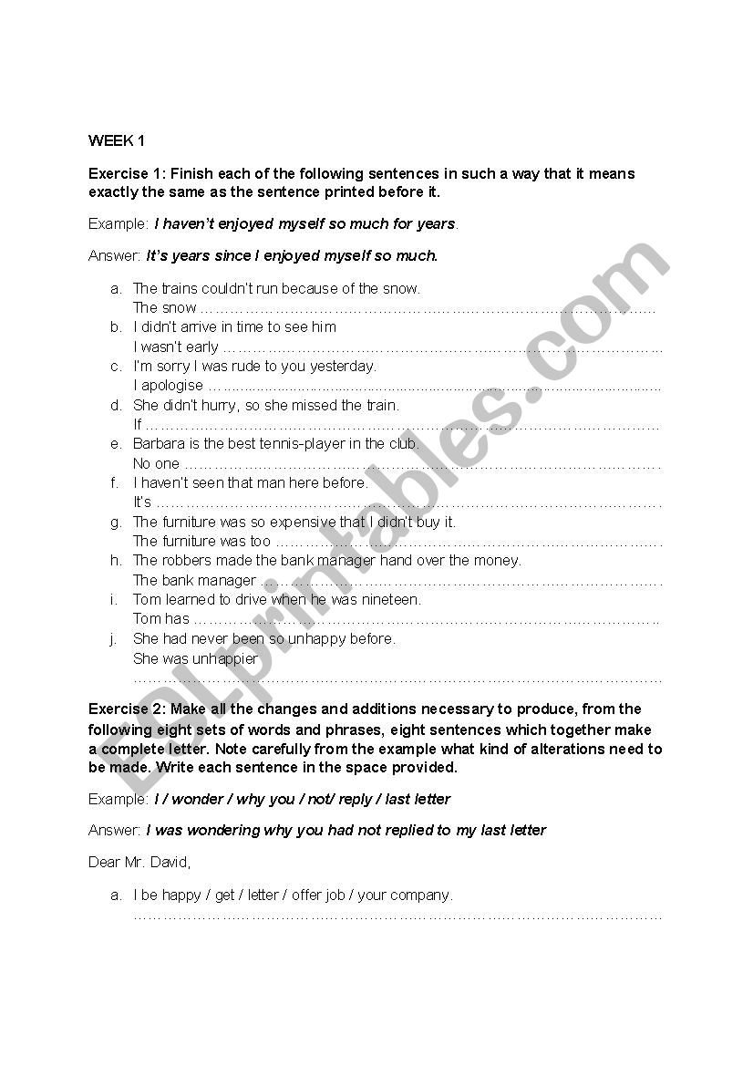 Writing Practice worksheet