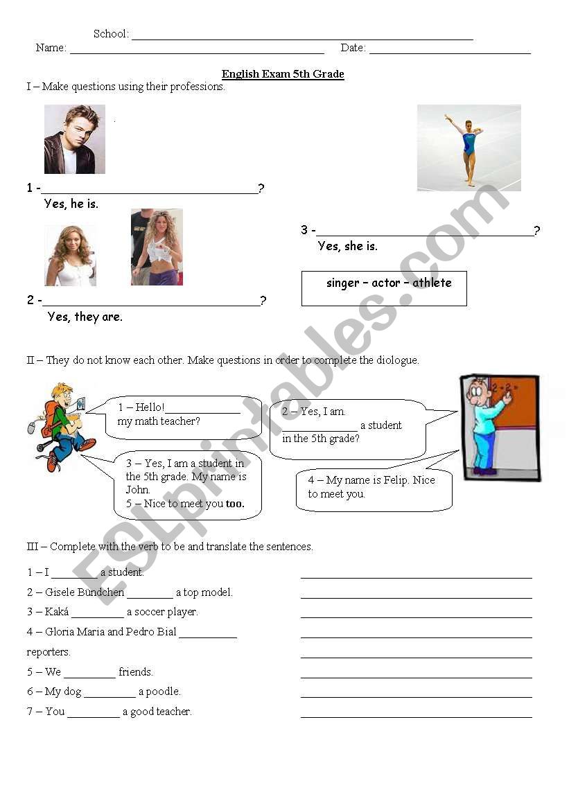 Making Question With Verb To Be ESL Worksheet By L via Alexandra