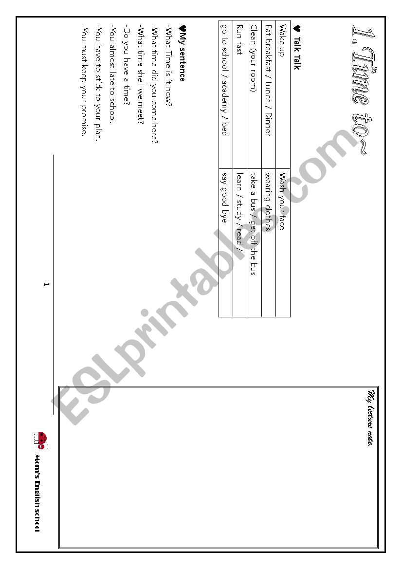 time worksheet