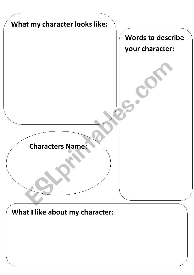 Character Description worksheet