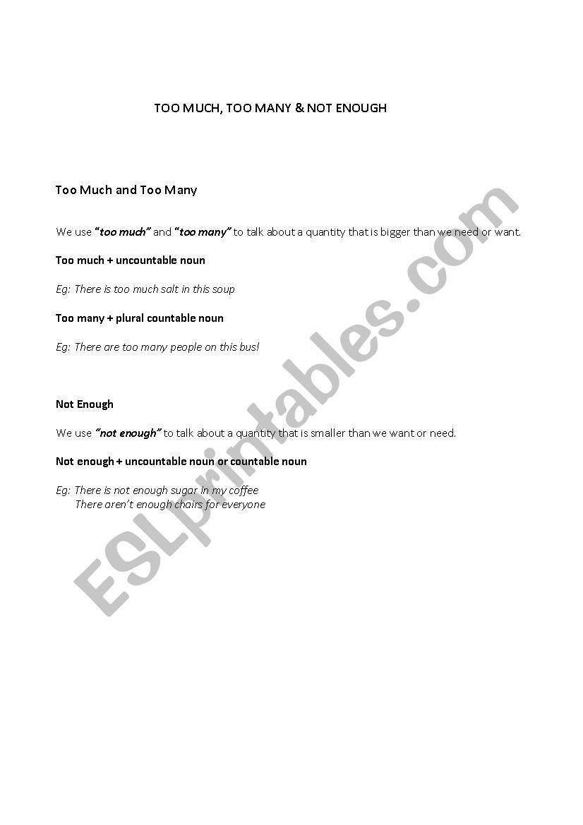 quantifiers worksheet