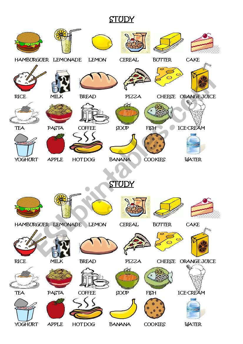 food vocabulary + exercies (test) 