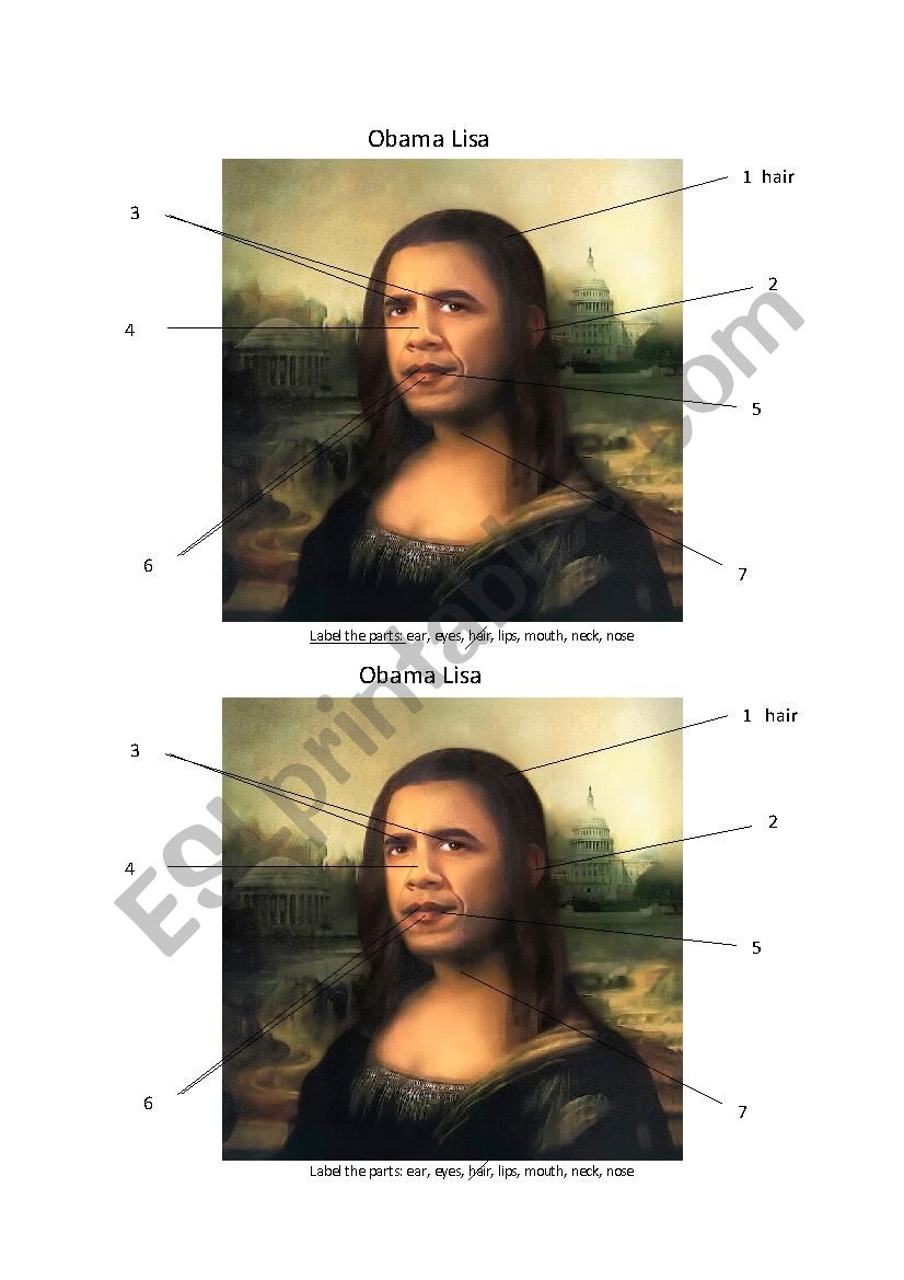 Obama Lisa - Label the Body parts