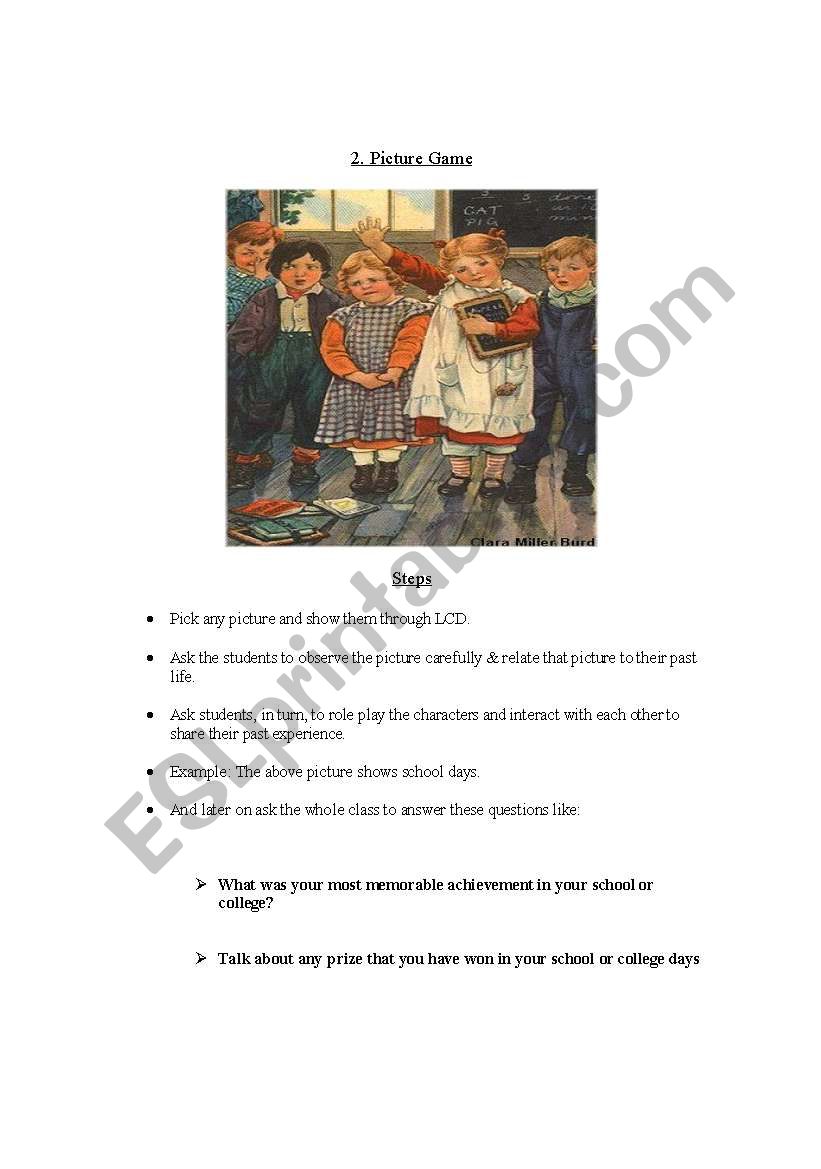 Picture Game on Communication worksheet