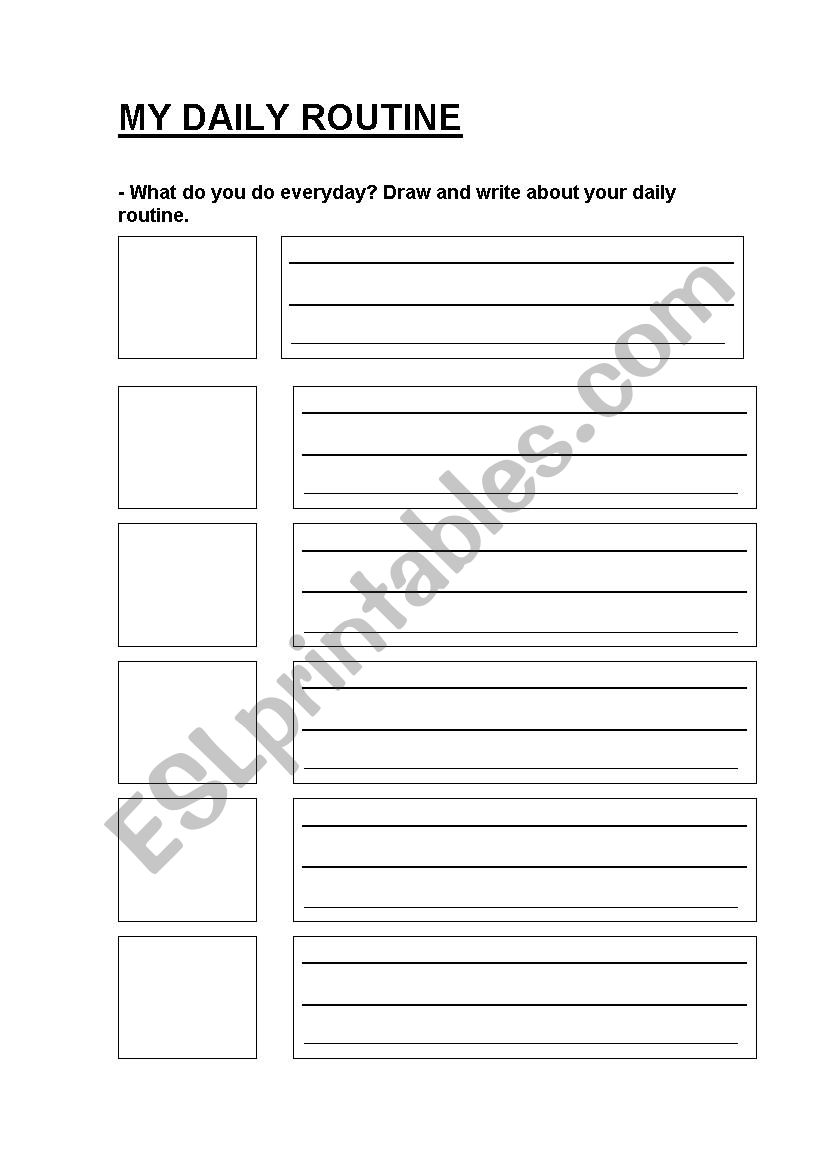 Daily routine worksheet