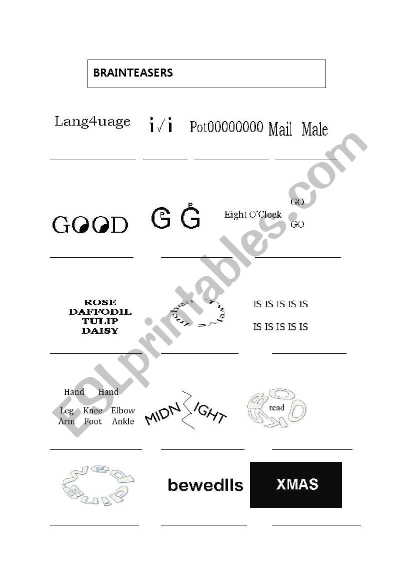 End of class riddle / brainteaser / puzzle / dingbats