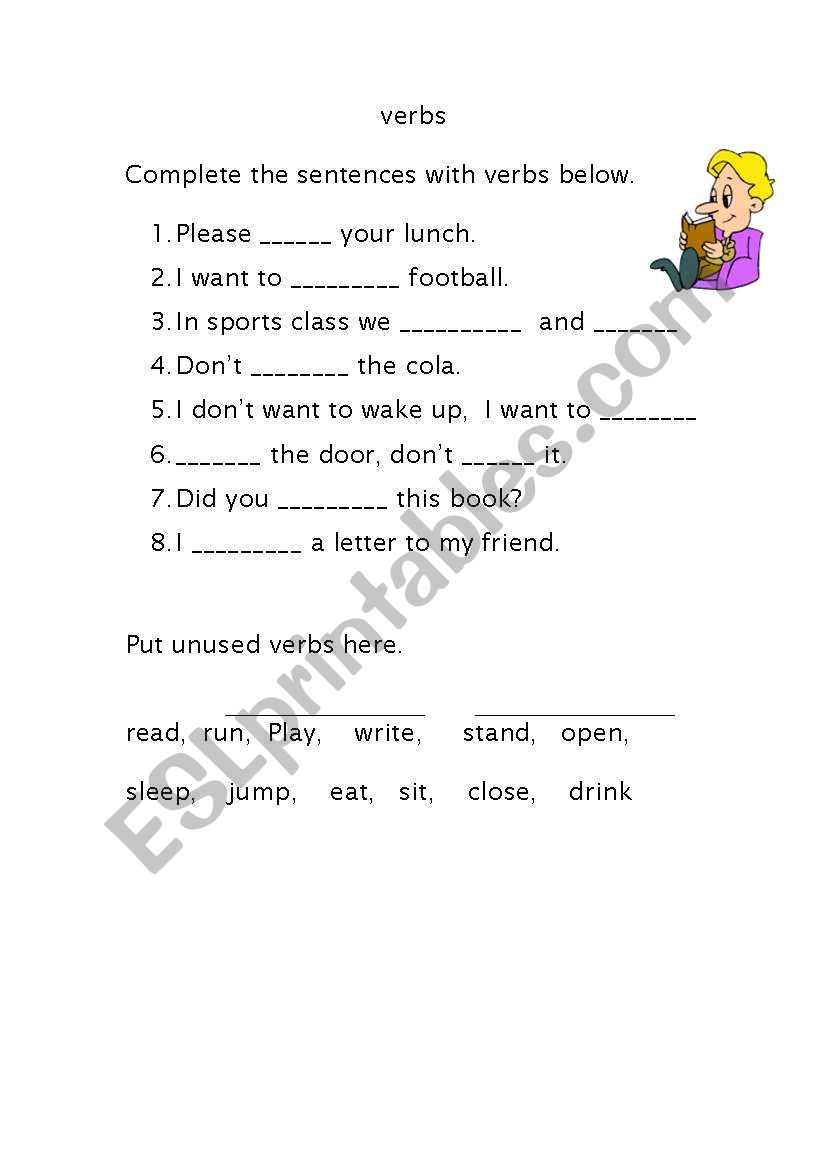 verbs worksheet