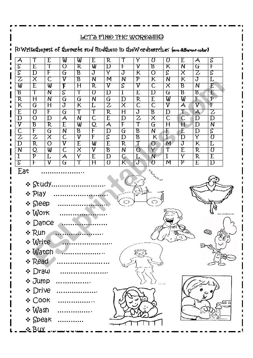  verbs in the past worksheet