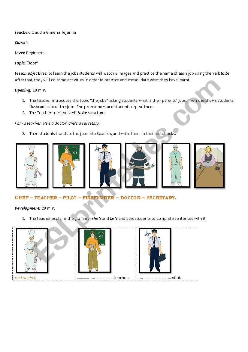 jobs worksheet