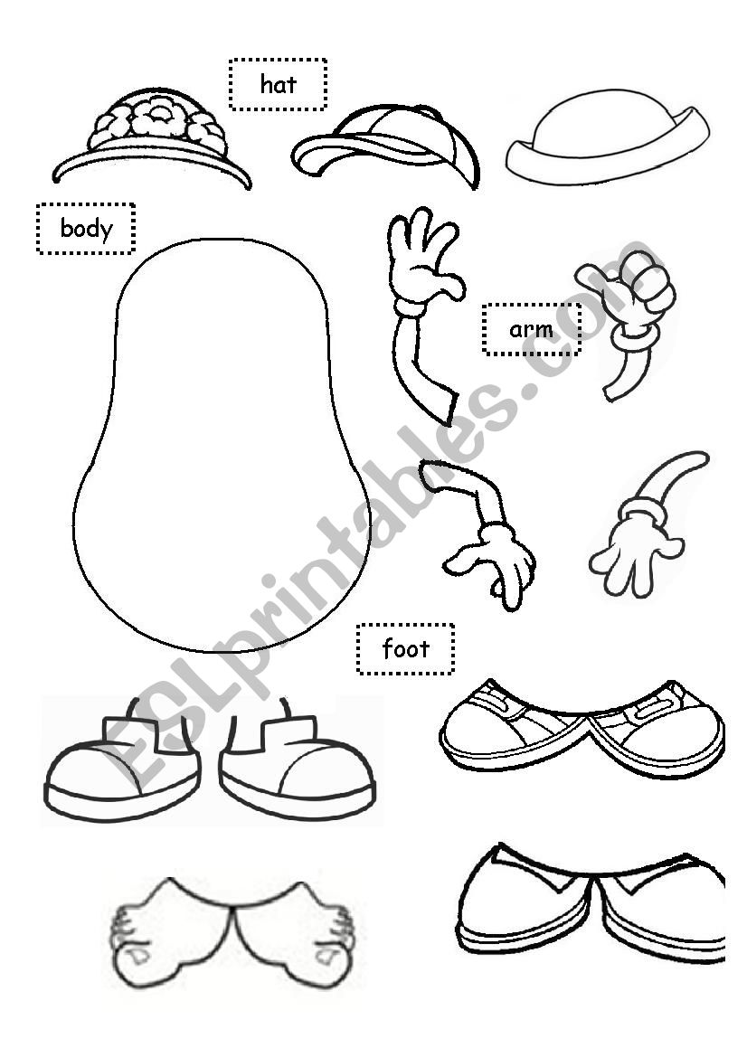 Mr Potato Head Printable Cutouts