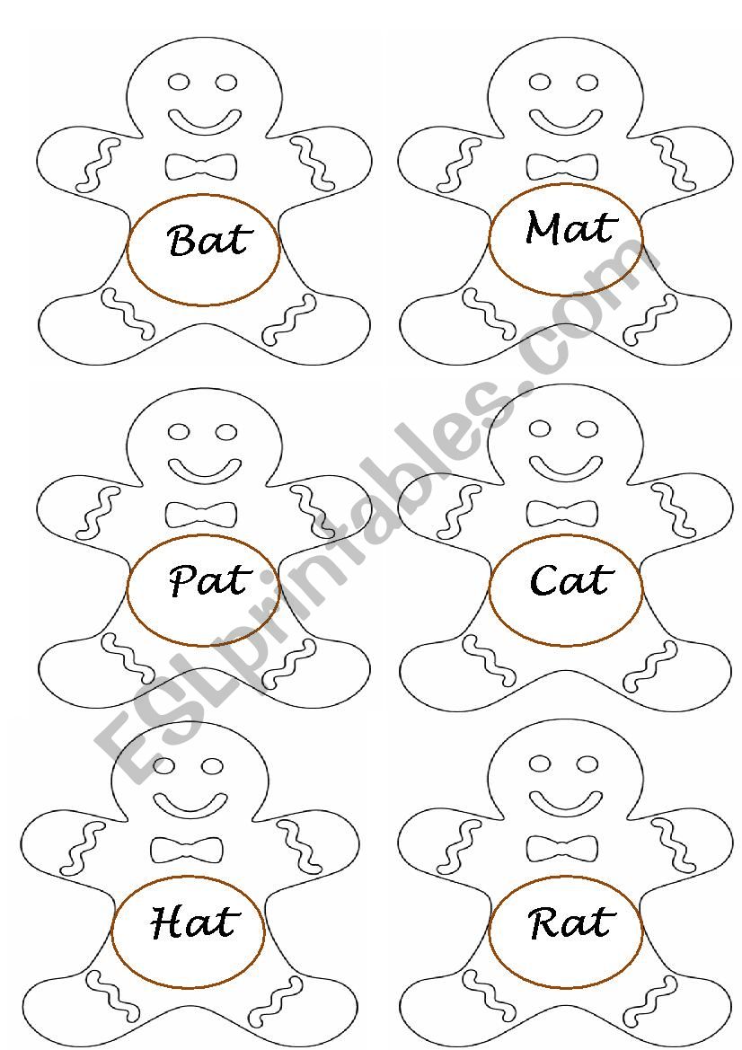 Family words gingerbreads worksheet