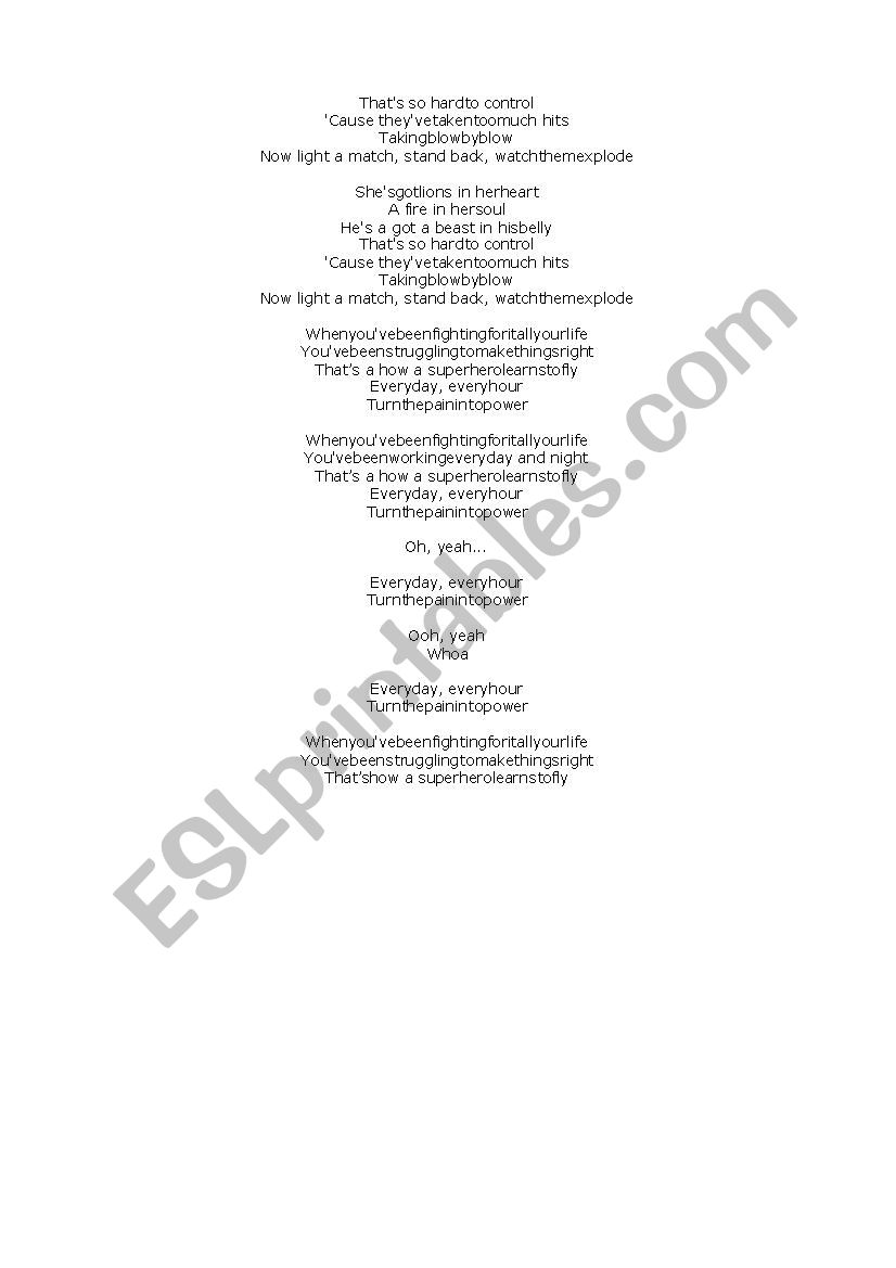 THE SCRIPT - SUPERHEROES - ESL worksheet by pawag