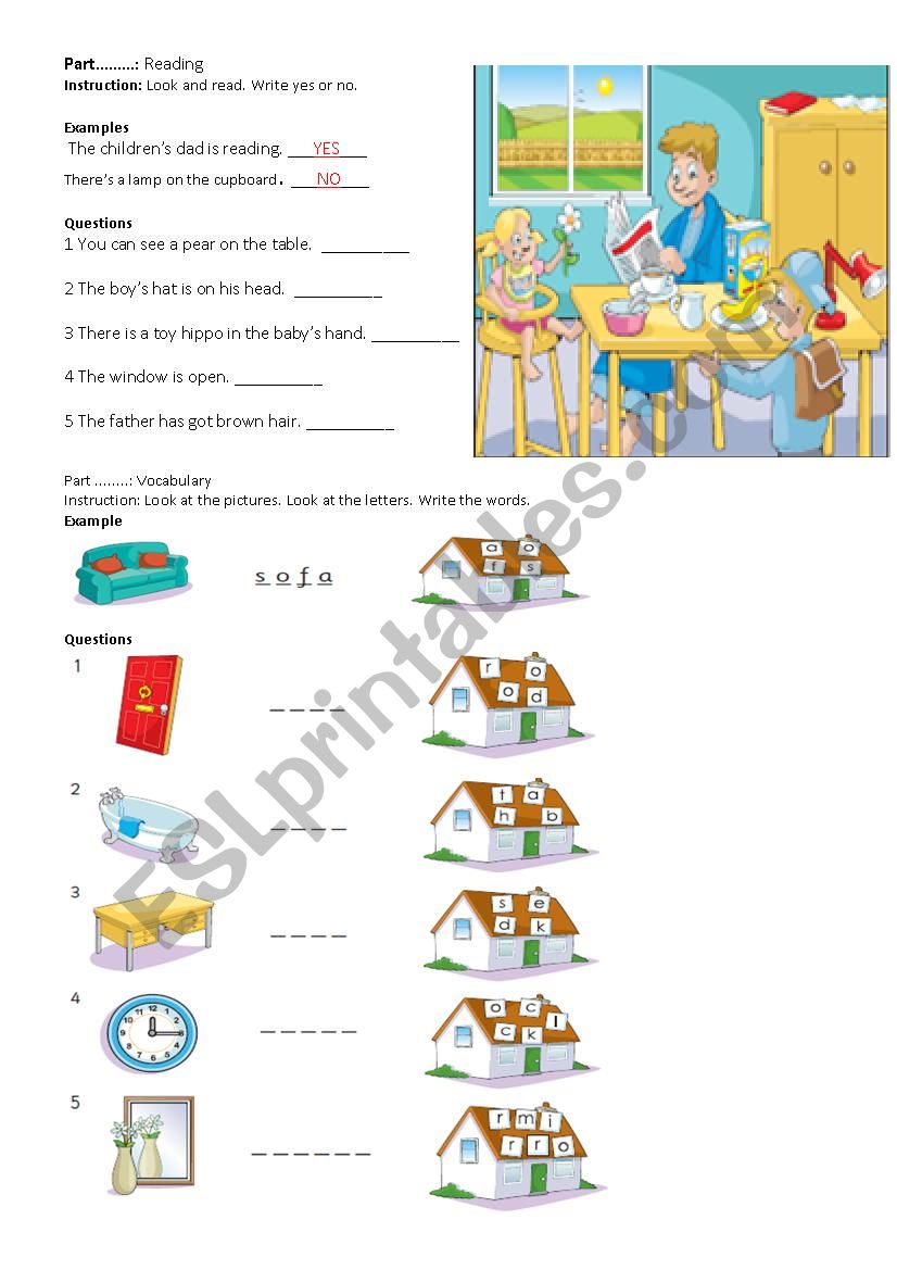 At home worksheet