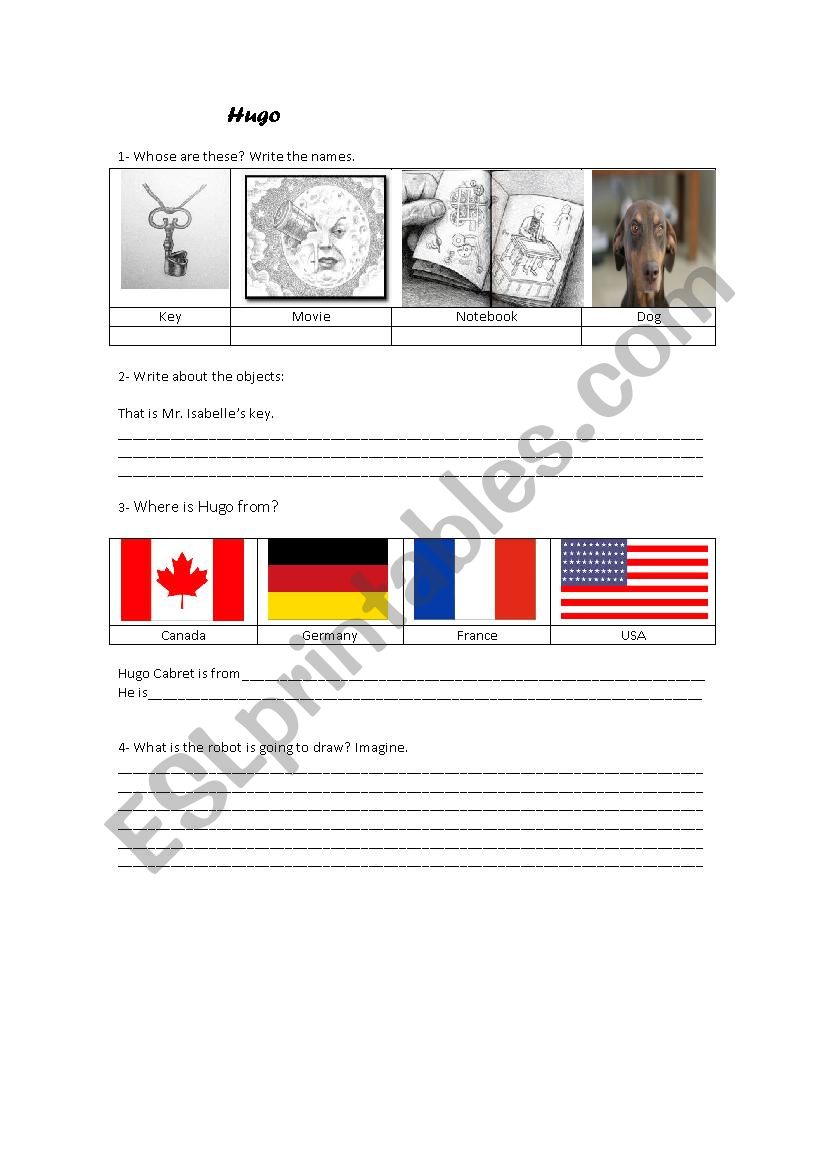 Hugo Movie Session Activity worksheet