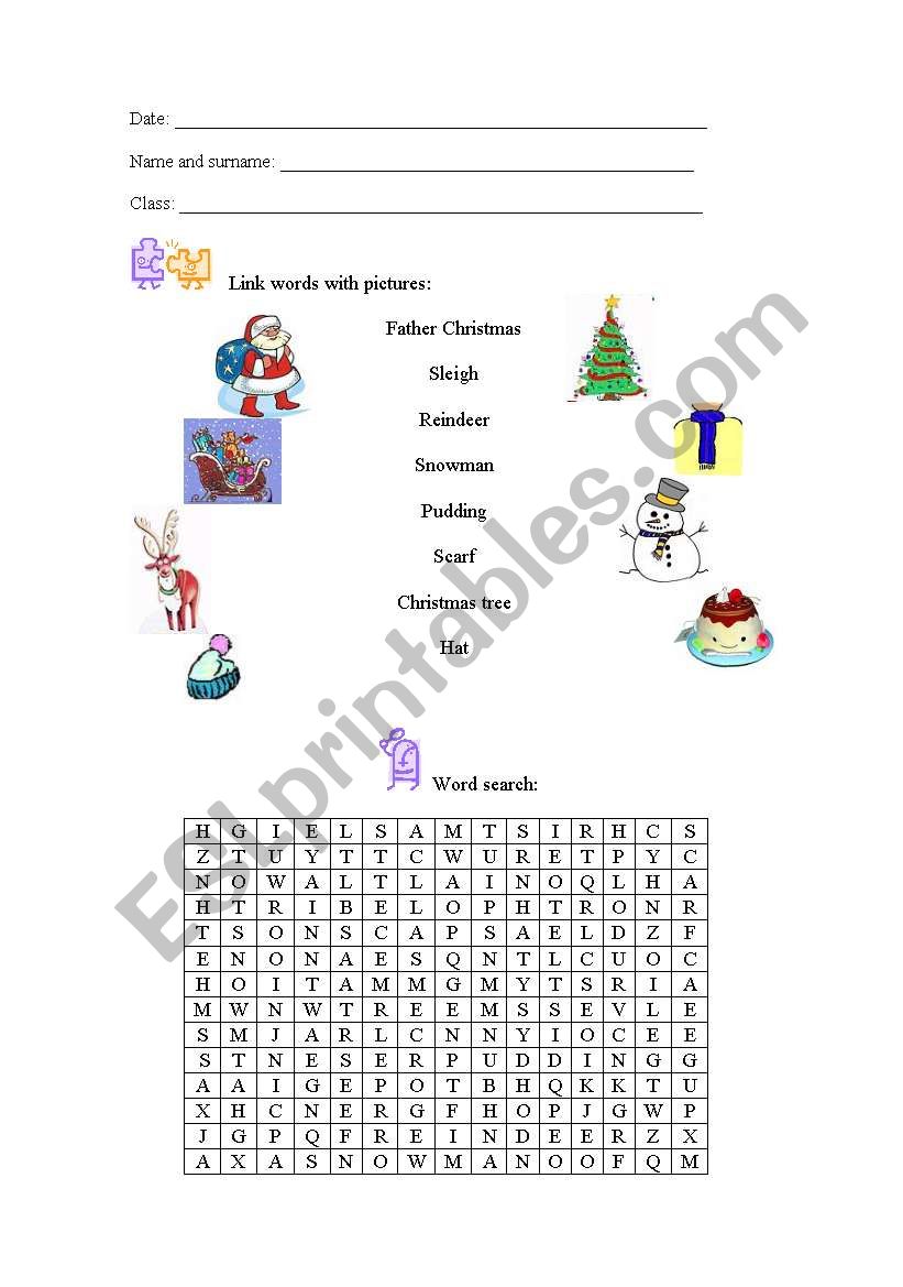 Christmas worksheet worksheet