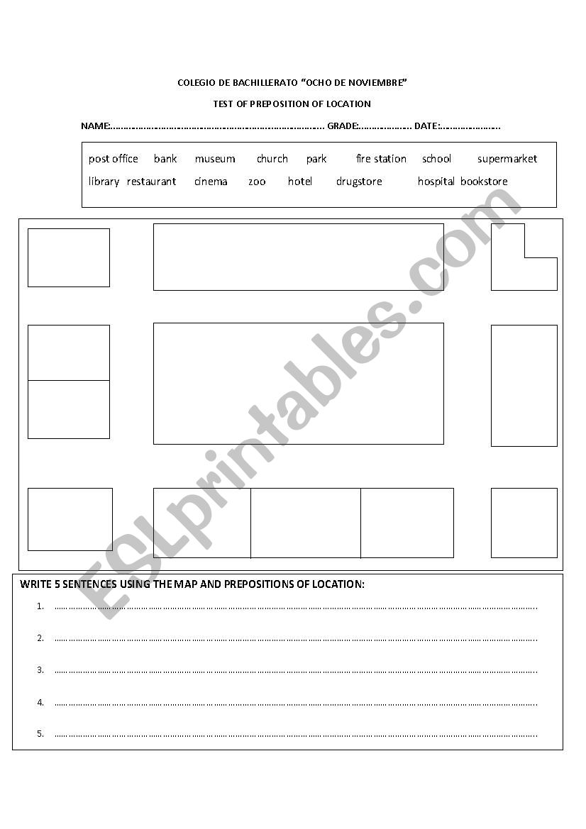 places listening activity worksheet