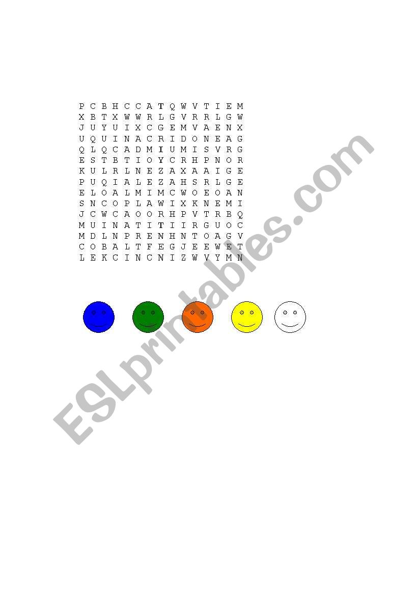 Puzzle Colours worksheet