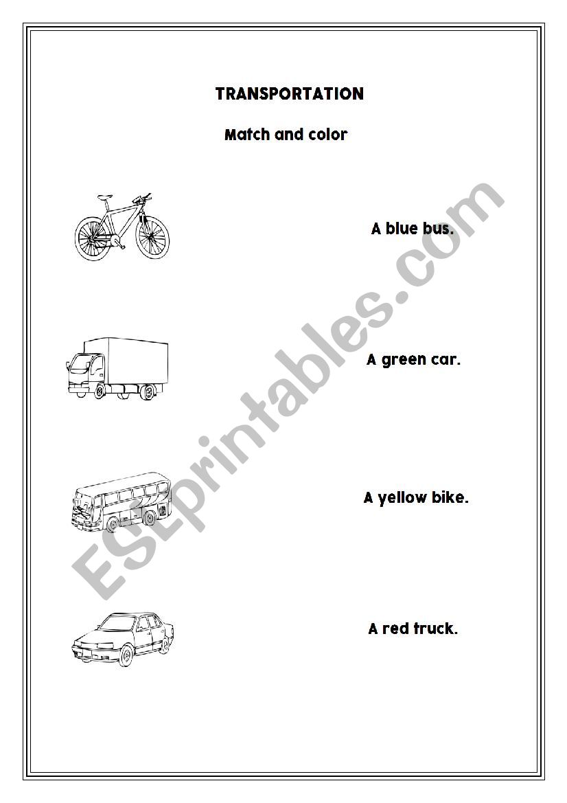 Transportation worksheet